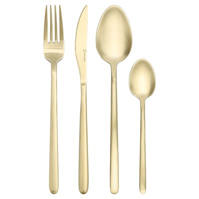 Набор столовых приборов Pure, золотистые матовые, 16 пред.