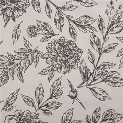Скатерть Этель "Black flowers" 149х180см, 100% хл, саржа 190 г/м2