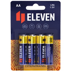 Батарейка Eleven SUPER AA (LR6) алкалиновая, BC4