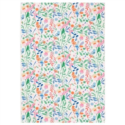 KUNGSLJUSMAL, Stoffbahn, bunt/Vogel Blumenmuster,, 150x300 cm
