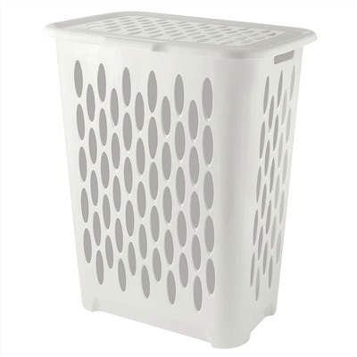Корзина для белья Keeplex Light с откидной крышкой 37 л, 42,2х29х51,5 см KL180111048 белое облако