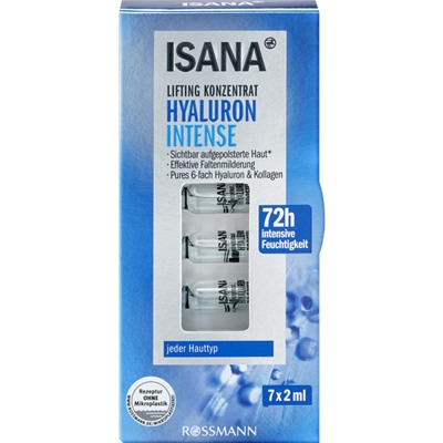 ISANA Hyaluron Intense Lifting Konzentrat, Увлажняющий Концентрат Гиалурон увлажняющий 14 г (7шт х 2мл)