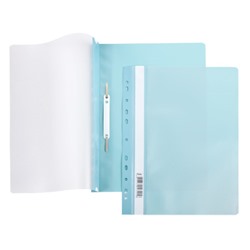 Скоросшиватель А4 пластик с перфорацией Hatber 140/180мкм Бирюза AS4_00220/10/Россия