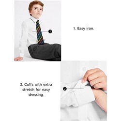 3pk Boys' Slim Fit Easy Iron School Shirts (2-16 Yrs)