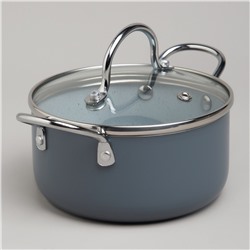 КАСТРЮЛЯ AGNESS С АНТИП. ПОКР.  И СТЕКЛ. КРЫШКОЙ 950 МЛ, 14*7 СМ