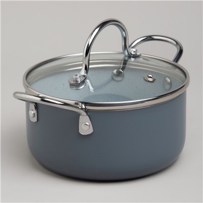 КАСТРЮЛЯ AGNESS С АНТИП. ПОКР.  И СТЕКЛ. КРЫШКОЙ 950 МЛ, 14*7 СМ