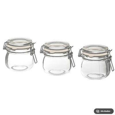 KORKEN Dose mit Deckel, Klarglas, 13 cl