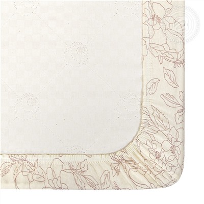 Простыня трикотажная на резинке Цветы бежевые Арт Дизайн