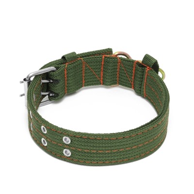 Ошейник четырехслойный с вертлюгом, 65×4 см, ОШ 54-60 см, полиэстер, зелёный