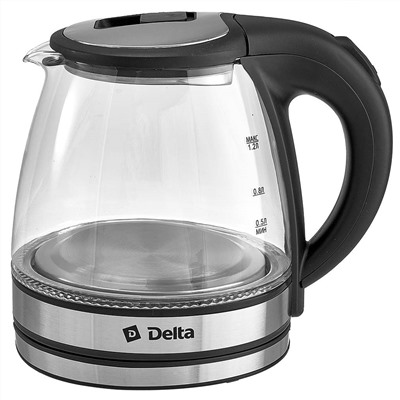 Чайник электрический 1500 Вт, 1,2 л DELTA DL-1121 черный