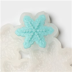 Форма для леденцов «Снежинки», силикон, 6 ячеек, 17×10×0.8 см, d=5 см, d=4.5 см, прозрачная