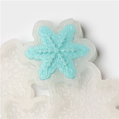 Форма для леденцов «Снежинки», силикон, 6 ячеек, 17×10×0.8 см, d=5 см, d=4.5 см, прозрачная