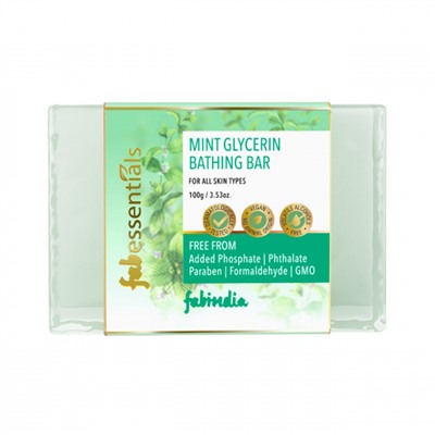 Мыло для ванны с Мятой и Глицерином (100 г), Mint Glycerin Bathing Bar, произв. Fabessentials