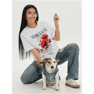 Футболка "Цветок" белый женская