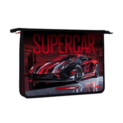 Папка для тетрадей А4 1отд Super car пластик на молнии Hatber AMc_22034/36/Китай