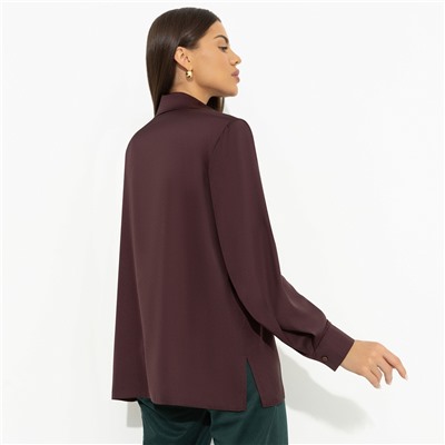 Рубашка из шелка со съемным декором, Лабиринт обещаний (brown)