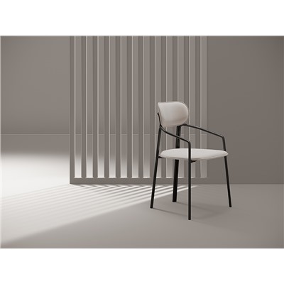 Стул Ror, Round, велюр, черный/бежевый