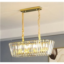 299-257 Люстра длина 80 см, ширина 35 см, выс. 22 см(х1)Кристаллы, нержавеющая сталь