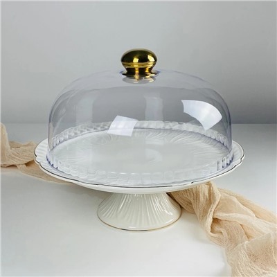 109-270 Тортовница 30,5см на ножке с крышкой ORCHIDEA в под.уп.(х4)Фарфор