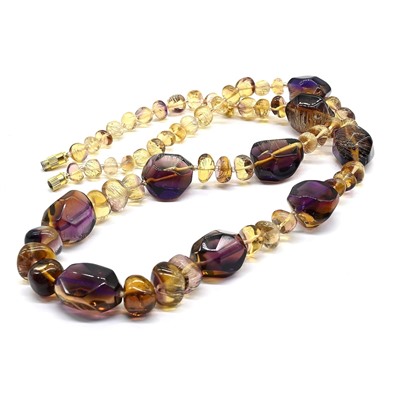 Аметрин бусы галтовка, 60см, 106г