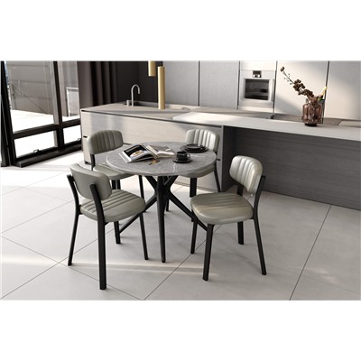 Обеденная группа SHT-DS280
                        серый мрамор / дымчатый / черный