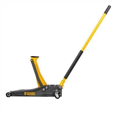 Домкрат гидравлический подкатной, 3 т, 75-500 мм, быстрый подъем, низкий подхват, проф. Denzel
