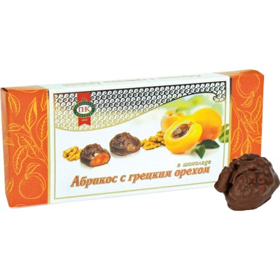 Конфеты в коробке "Абрикос с грецким орехом", 150 г, шт