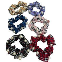 Резинка объемная шелковая с жемчугом 9,5 см Р27А 6 шт