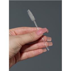 Щёточки для бровей и ресниц, набор - 50 шт., 10 см, белая, прозрачная