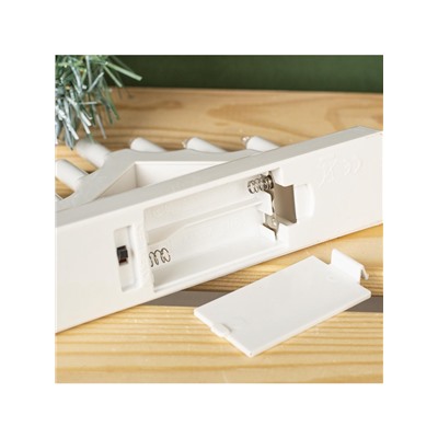 Светодиодная фигура «Белая рождественская горка», пластик, батарейки ААх2 (не в комплекте), свечение тёплое белое