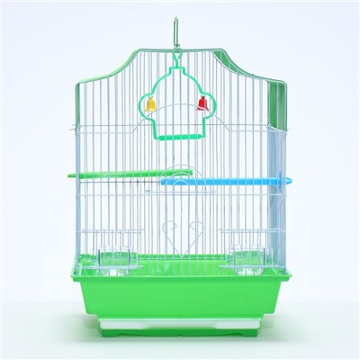Клетка для птиц укомплектованная Bd-1/4f, 30 х 23 х 39 см, зелёная