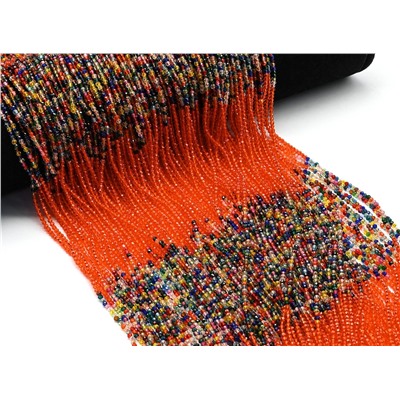 Бусины из шпинели шарик гр.2мм цв.оранжевый, ассорти, 37см, 197 бусин