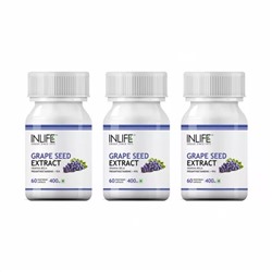 Набор экстракта Виноградной косточки (3 x 60 кап, 400 мг), Grape Seed Extract Set, произв. INLIFE