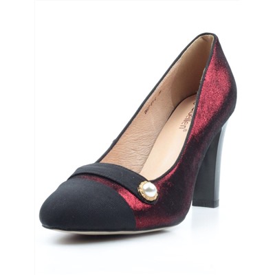 06-D607-81-2 BLACK/RED Туфли женские (натуральная кожа)
