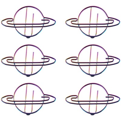 Скрепки фигурные 23мм, Meshu "Planets", 6шт., пакет с европодвесом