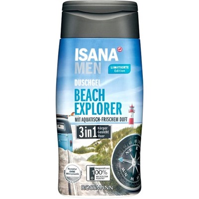 ISANA MEN 3in1 Duschgel Beach Explorer Гель для душа 3в1 для кожи, волос и бритья 300 мл