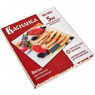 Весы электронные настольные 5 кг ВАСИЛИСА ВА-002 "Идеальная хозяйка"