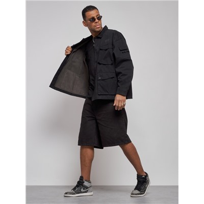 Джинсовая куртка мужская черного цвета 12776Ch