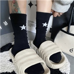 Cotton Japanese colored knee socks for men and women, mid-length