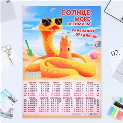 Календарь настенный 2025 год, листовой А2 42×60 см