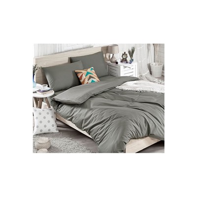 2 сп. Евро Комплект Постельного Белья Cotton Ranfors Flat ÇiğGri