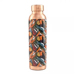 Медная бутылка с принтом Туканы (950 мл), Copper Water Bottle Toucan Touch, произв. The Better Home