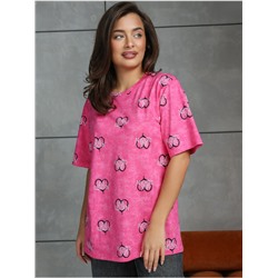 Футболка "Принт" Розовый женская