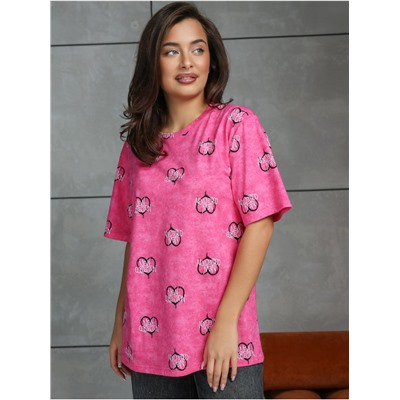 Футболка "Принт" Розовый женская