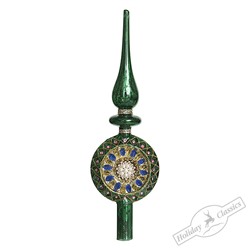 Верхушка "Lumiere" зеленая винтаж (стекло) 9х4х29 см