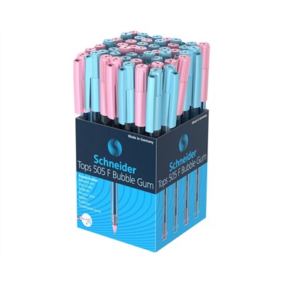 Ручка шариковая Schneider "Tops 505 F Bubble Gum" синяя, 0,8мм, прозрачный корпус