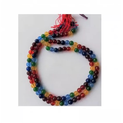 Чётки с камнями для 7 чакр, 7 Chakra Gemstone Mala Rosary, произв. Kalyan Puja