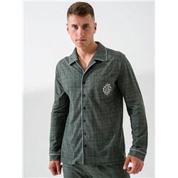 Мужская пижама "Вояж" (классическая) 1728-К / Зеленый