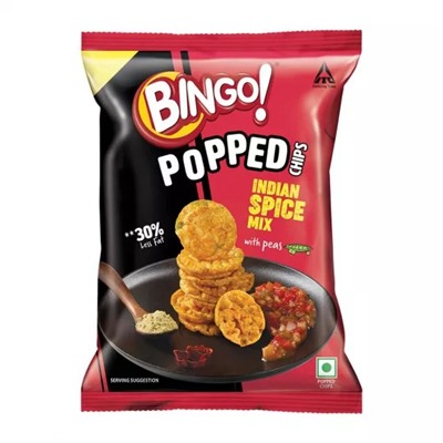 Чипсы со смесью индийских специй (25 г), Popped Chips Indian Spice Mix, произв. Bingo