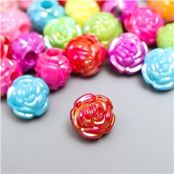 Бусины для творчества пластик «Розочка», перламутр, набор 30 шт., 1.2×1.2 см